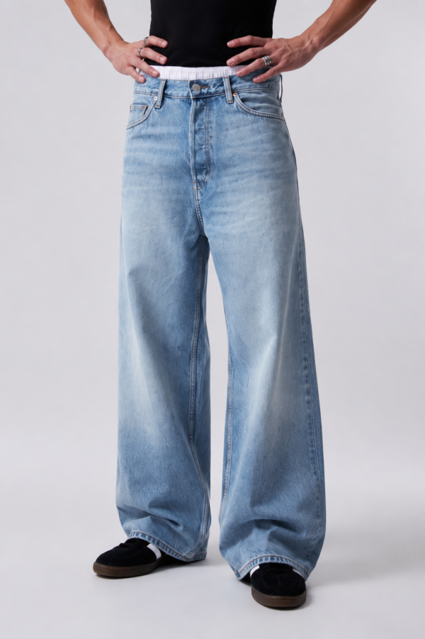 Light Fade Baggy Jeans -Men