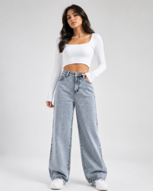 ICE Grey Denim  wash  Baggy Jeans