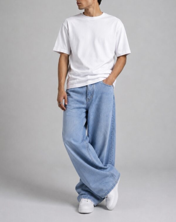 Light Blue Baggy Jeans—Men