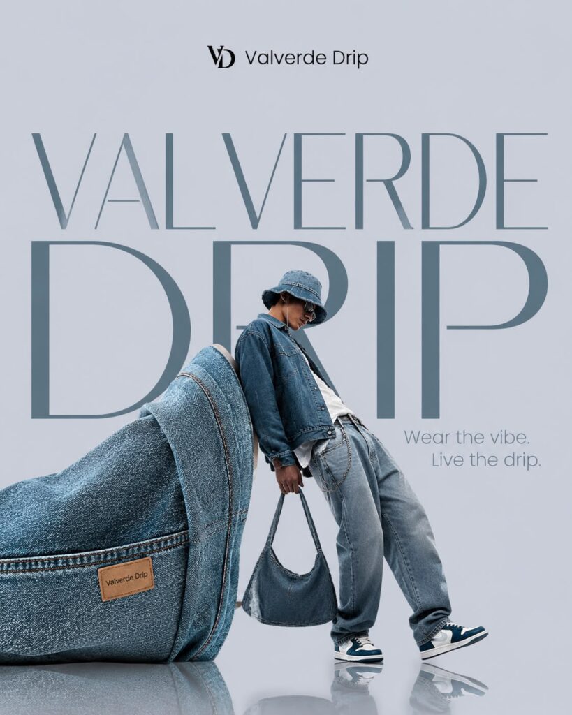 Blue Faded Baggy Jeans—Unisex