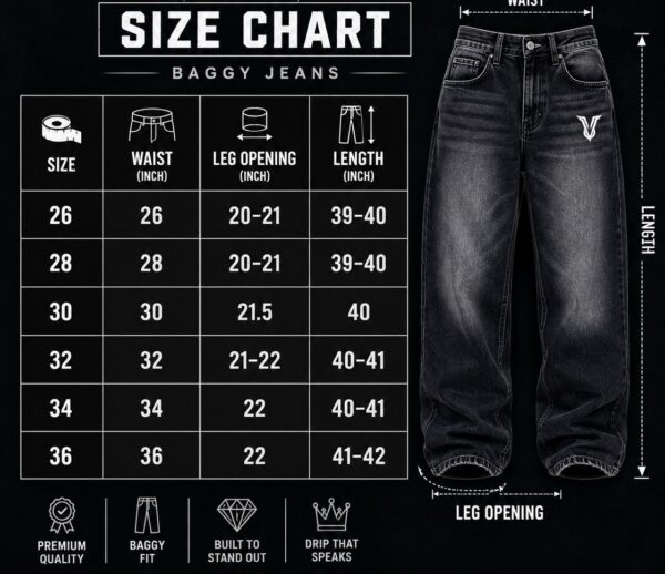 ICE Grey Denim  wash  Baggy Jeans